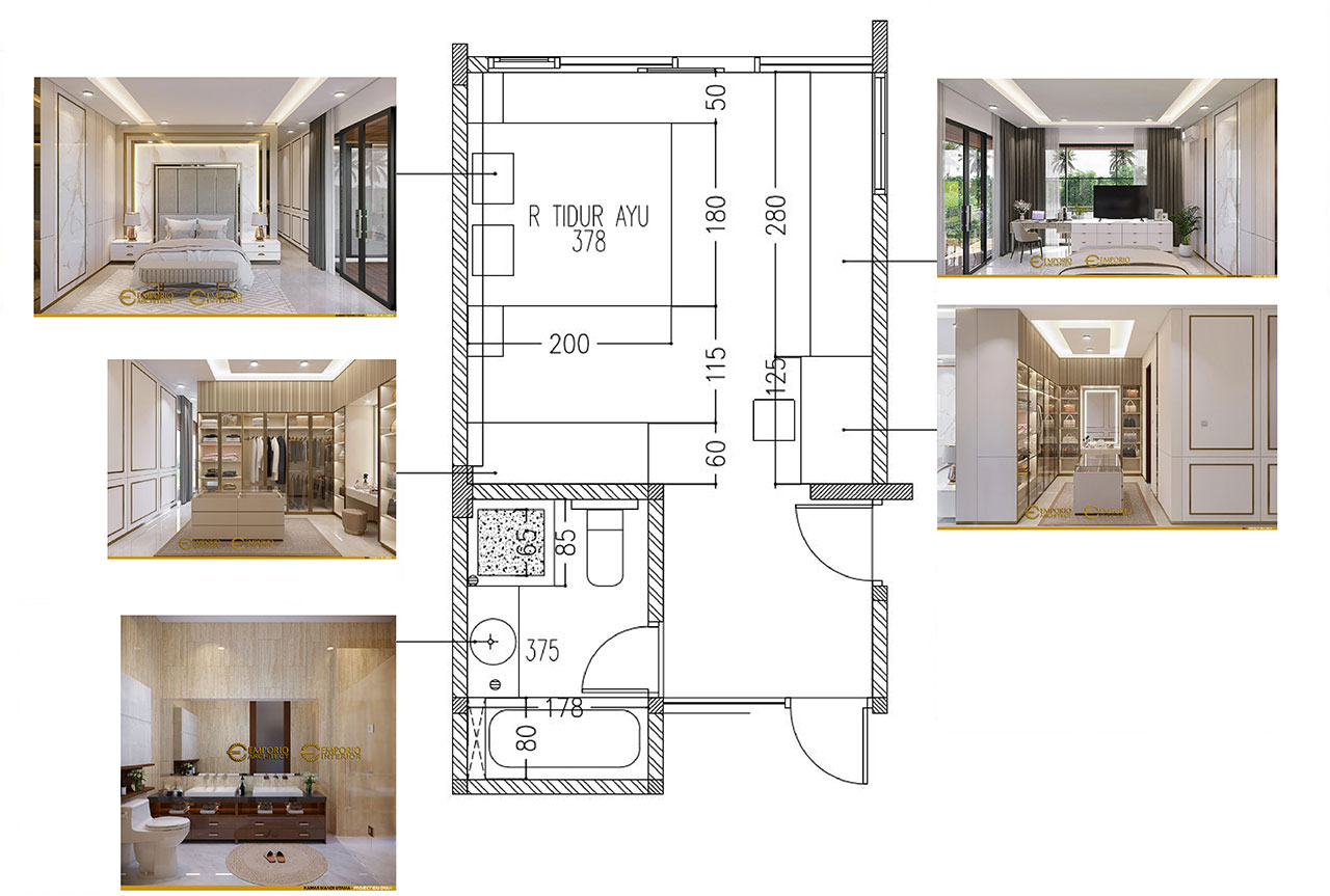 Furniture per room plan concept (2 dimensions) for interior